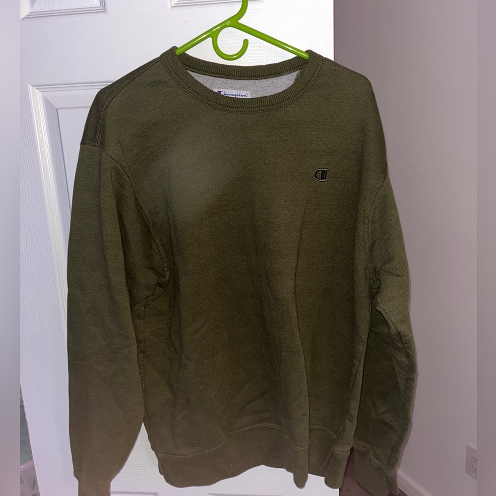 DARK GREEN CHAMPION CREWNECK SIZE LARGE